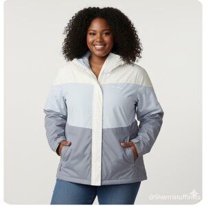 Like New Columbia Cirrus Gray Tipton Peak III Insulated Hooded Jacket 2X XXL